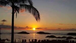 Sunset view at Kovalam beach in Kerala